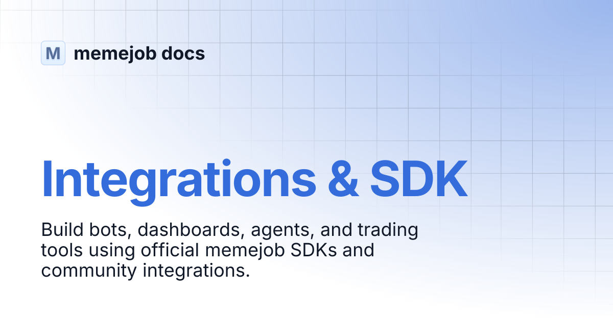 Integrations & SDK | memejob docs